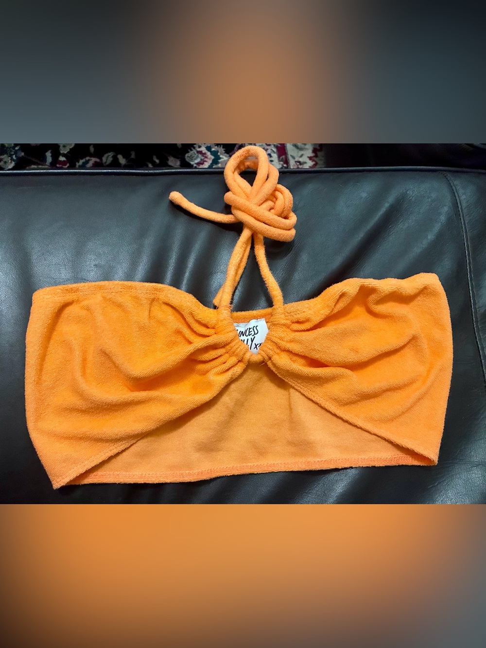 Princess Polly Orange Clarke terry cloth tube top 8